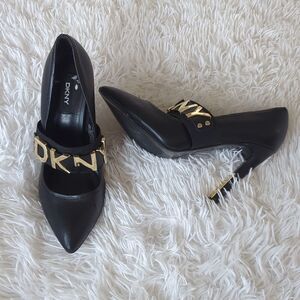 DKNY Black Leather Heels